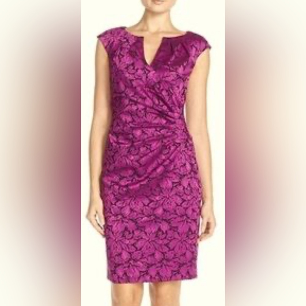 Adrianna Papell Purple Midi Dress